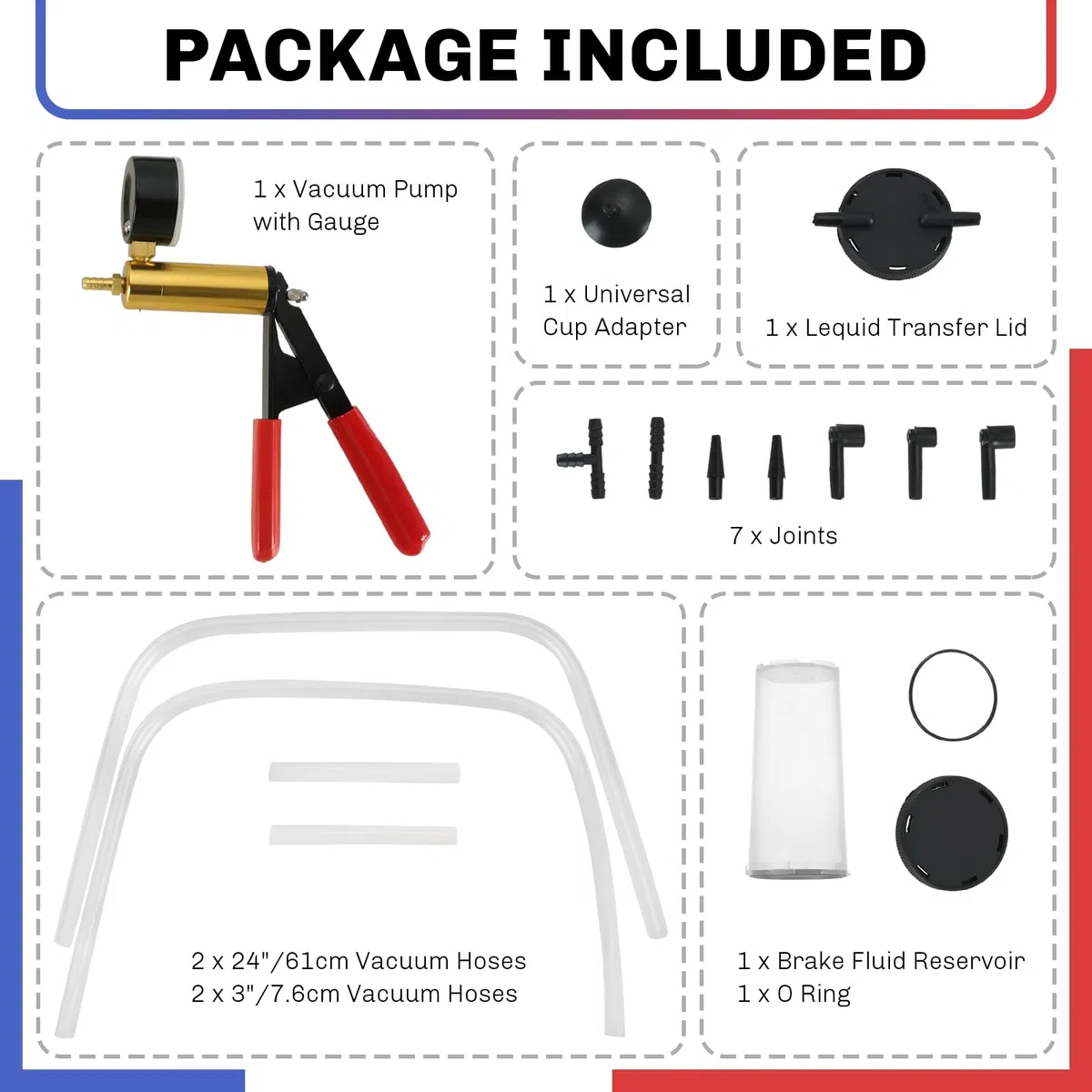 Kit de purgador de Frenos y Bomba de vacío 2 en 1 y Juego de extractores de cojinetes de Alta Resistencia de 14 Piezas