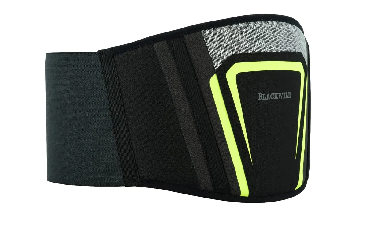 Blackwild - Cinturón lumbar para moto, con estabilización efectiva, para hombre y mujer, color gris fluorescente