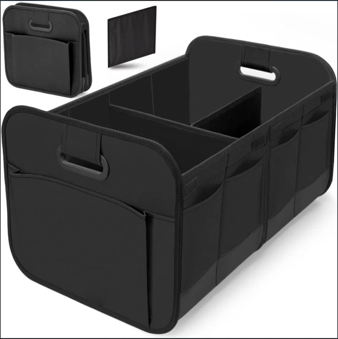 CYBERNOVA Organizador de almacenamiento del tronco del coche,Multi-compartimento plegable impermeable para acampar, SUV, bolsa de almacenamiento ordenada del coche de gran capacidad,70L (negro)