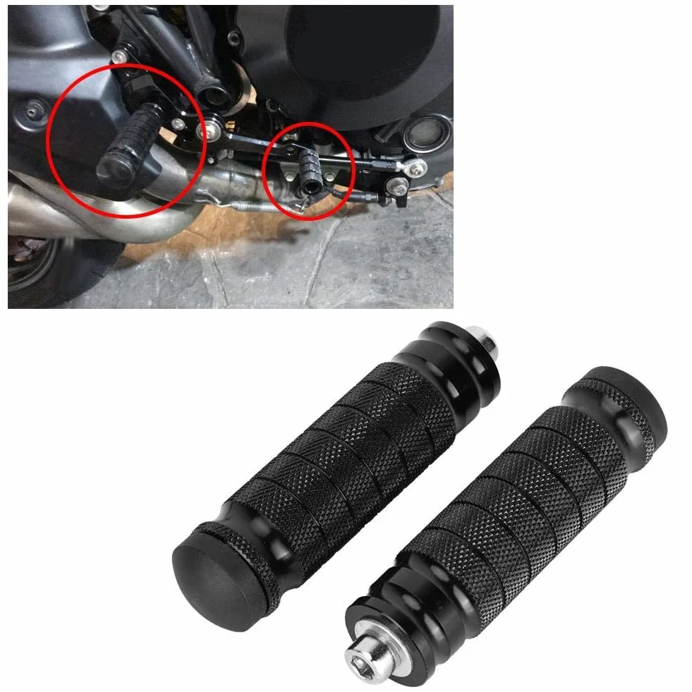 reposapies moto trasero + Akozon 2 piezas CNC M8 Reposapiés universal M8 antideslizante pedales