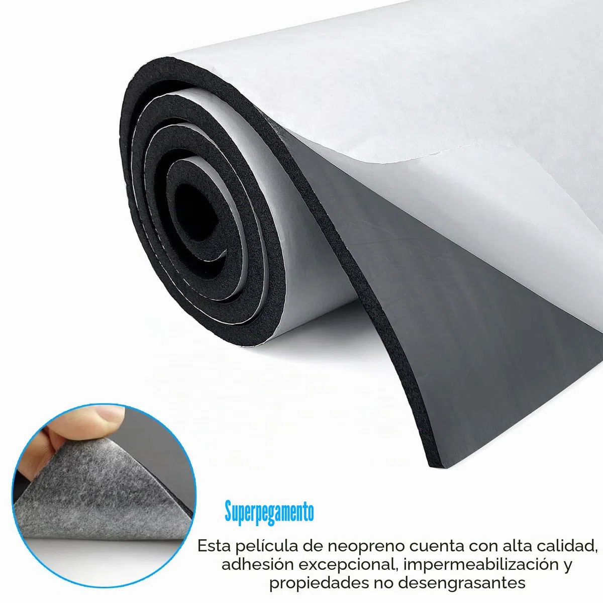 Rollo de goma espuma de neopreno autoadhesivo, Aislante acustico para Moqueta Adhesiva Coche, Ignífugo e Impermeable, Alfombra Aislante Termico 300mm x 3mm x 1.5m,Negro