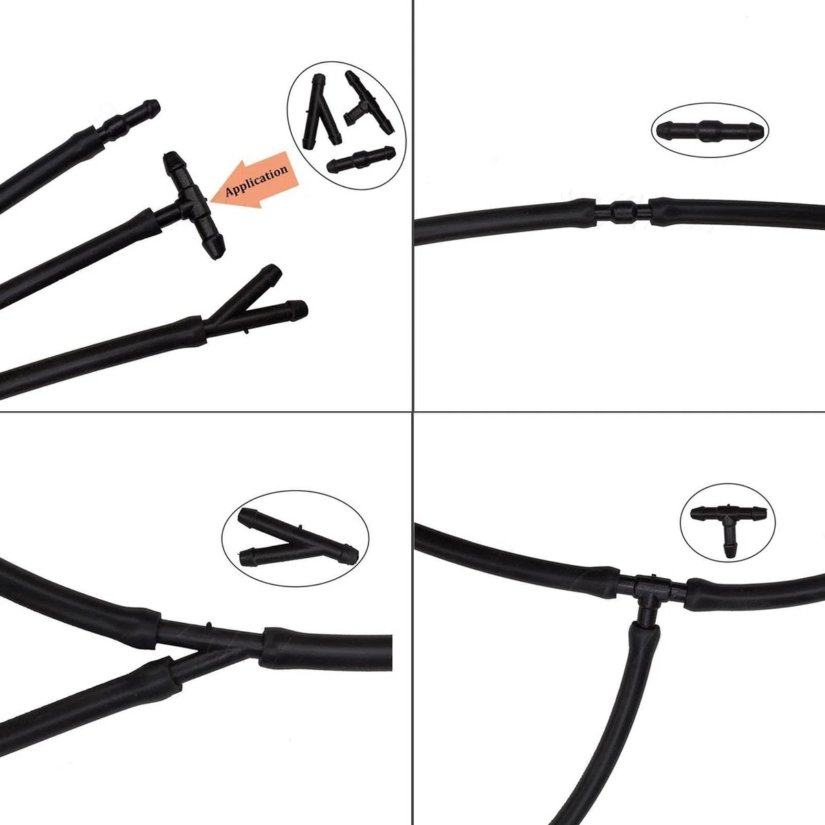 Windshield Washer Sprayer - Connector Pipe Joint Kit, Interchangeable Hose Fitting Set | Perfect for Car Cleaning System Tubing Linkage Fluid Distribution Maintenance Replacement Automotive Repair Usa