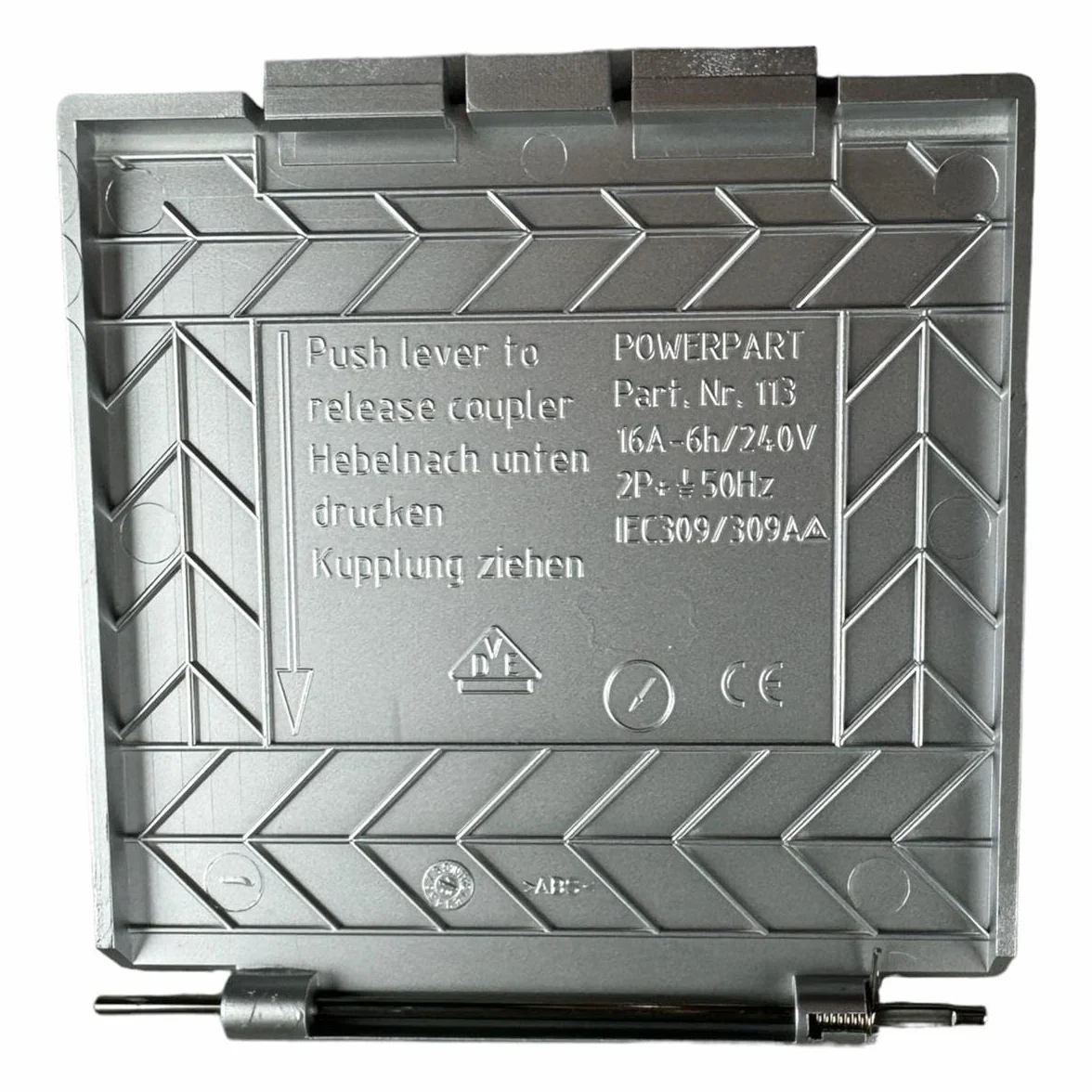 Tapa de repuesto CEE 220 V, enchufe de alimentación plateado para autocaravana, caravana