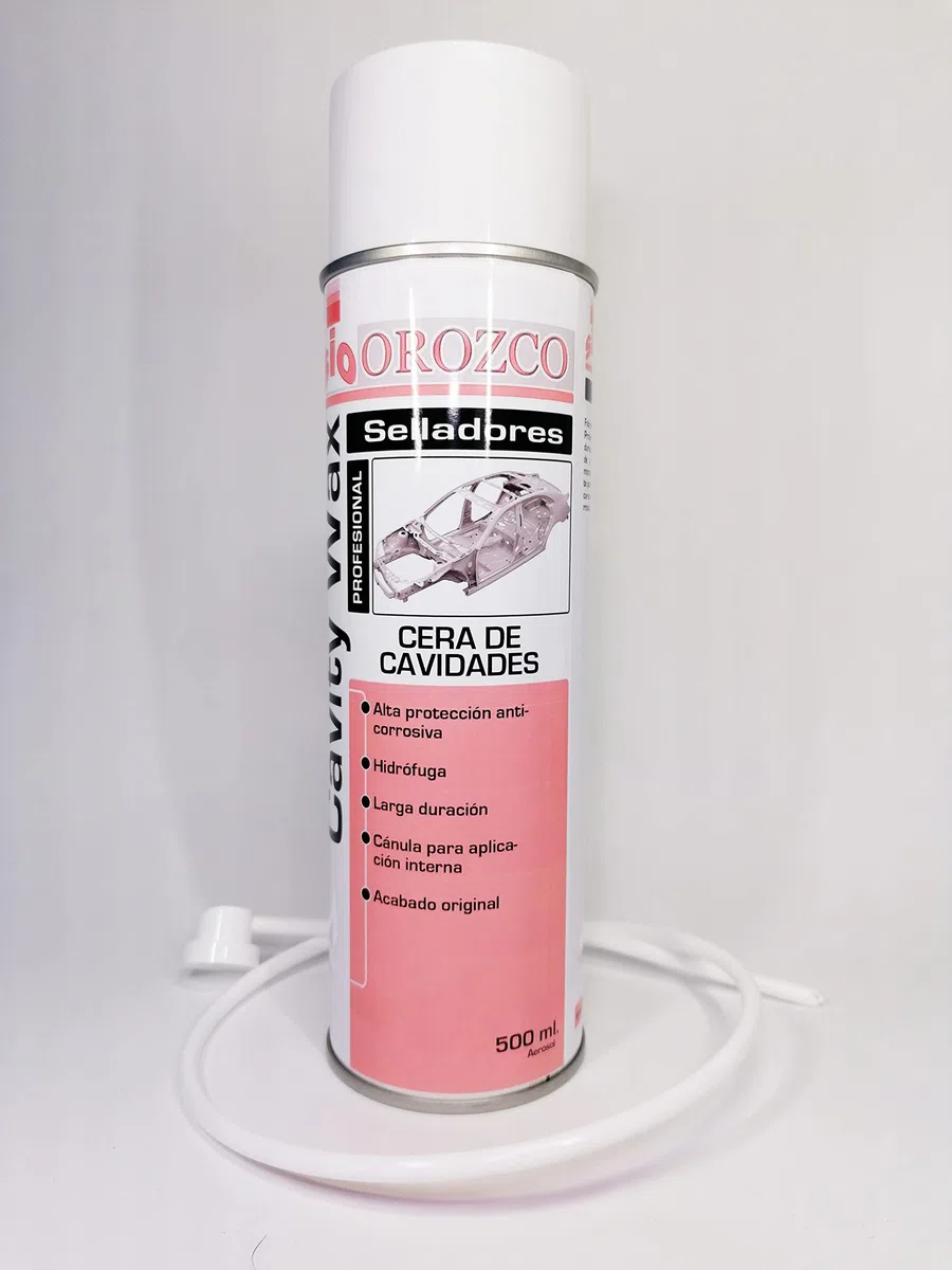 SIO Cera de Cavidades Spray 500 ml – Protector Anticorrosivo para Chapa y Carrocería – Protección Interior Puertas, Bajos y Cavidades – Antióxido Automoción Profesional