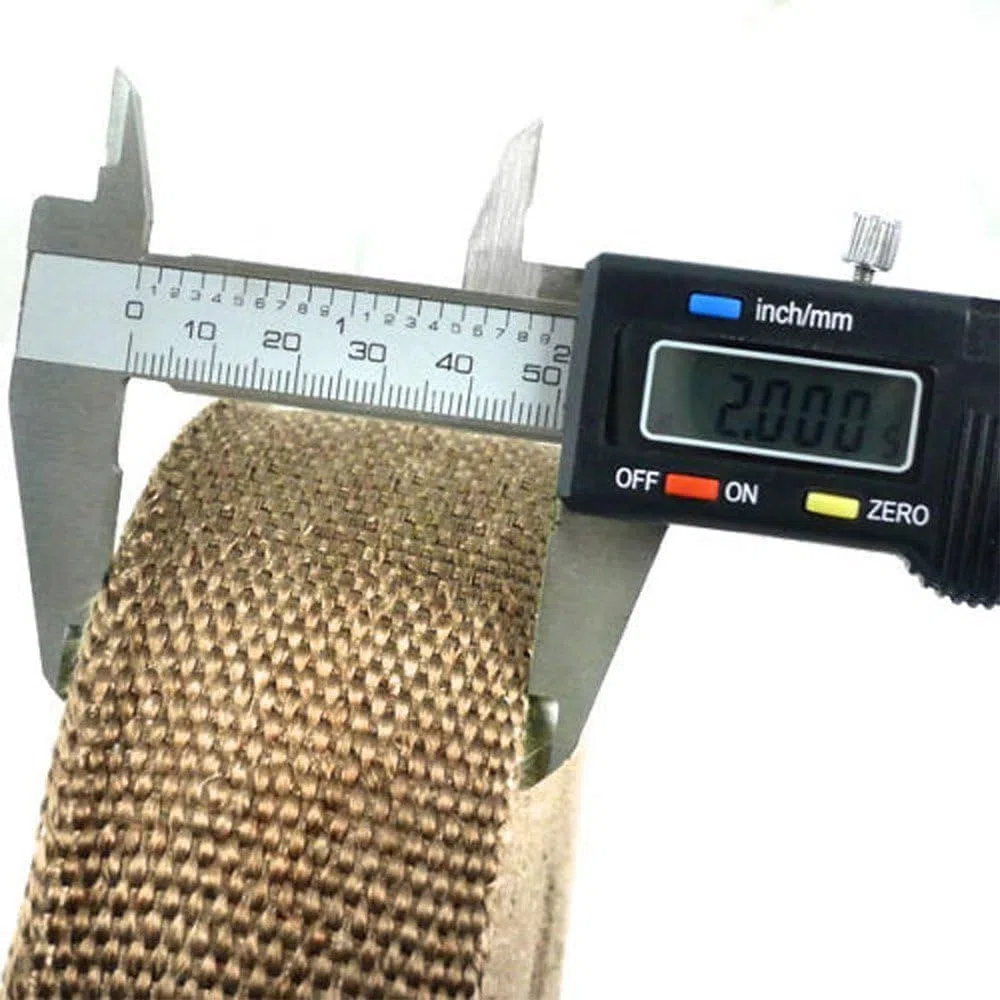 ilauke 10M x 5cm banda para cabecera de escape, fibra de titanio cinta anticalorica escape para tubo, colector turbo, calor alto, marrón, con 10 abrazaderas de acero inoxidable
