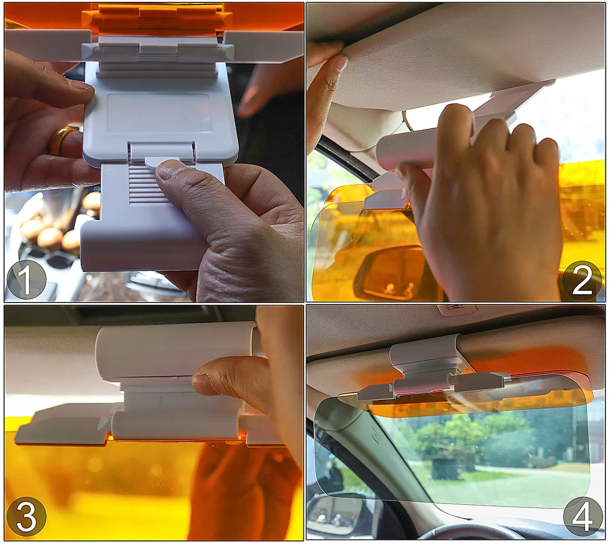 Coche Anti Glare Coche Sol Visera Extensión 2 en 1 con el botón de ajuste Anti-Glare Anti-UV Anti-Dazzle