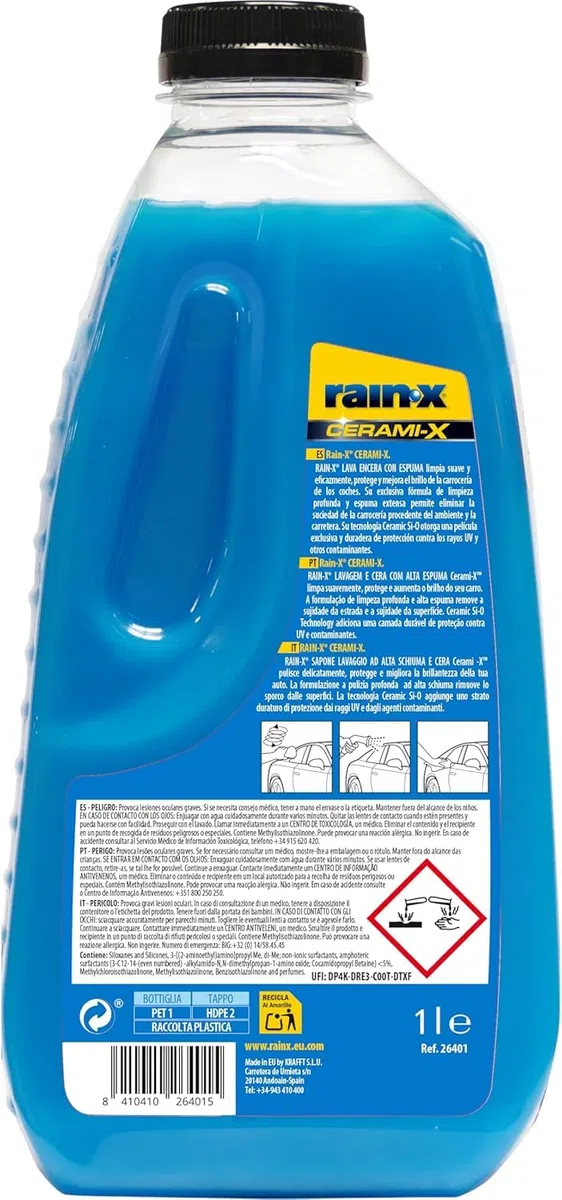 Rain-X Pro Cerami-X Lava Encera Con Espuma – Limpieza Profunda, Protección Cerámica y Brillo Duradero – Espuma de Alta Eficiencia – 500 ml