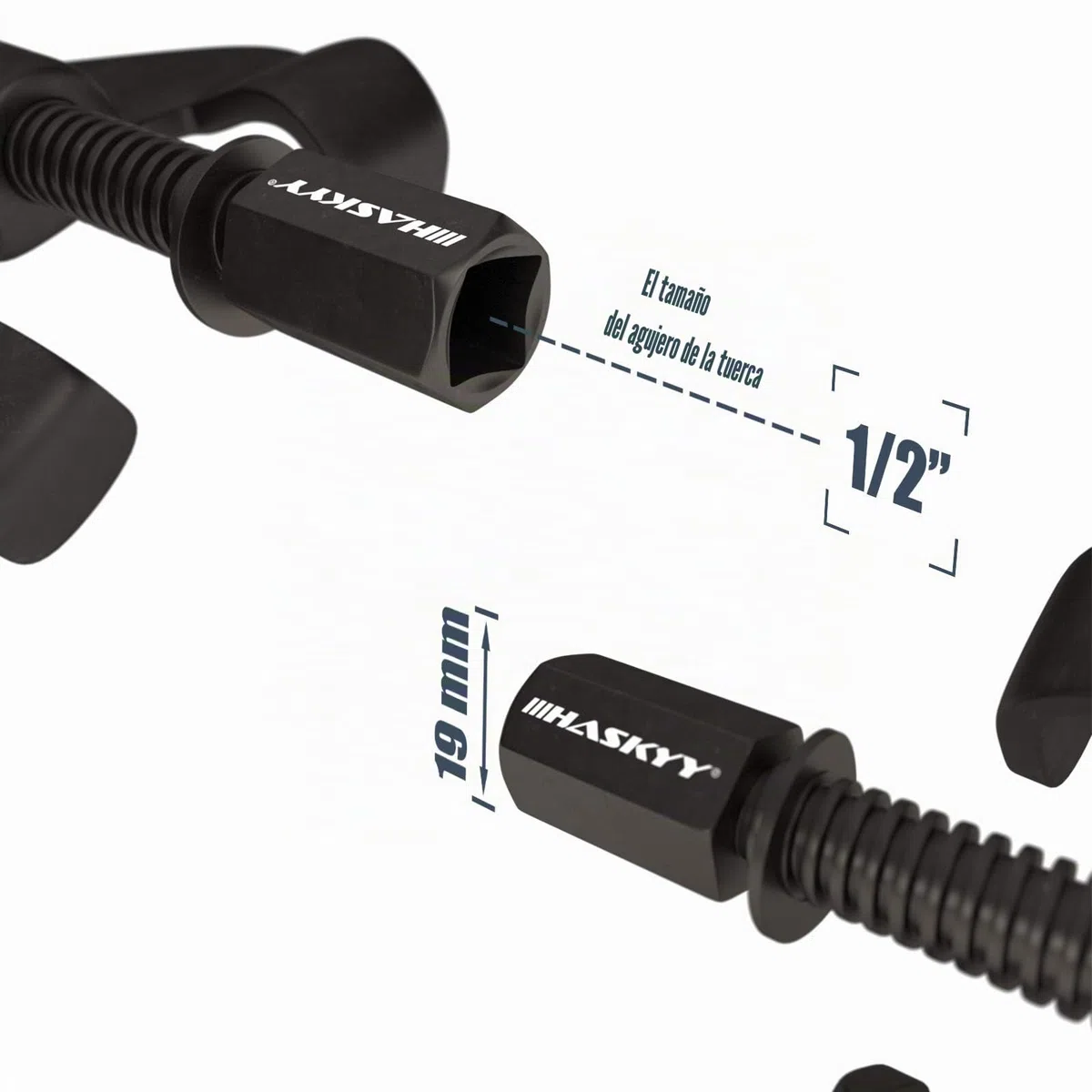 HASKYY Kit Compresor Muelles Amortiguador para Coche de 380mm I Abarca 38 cm I Compresor para Montaje de los Amortiguadores del Coche | Herramientas para Coches