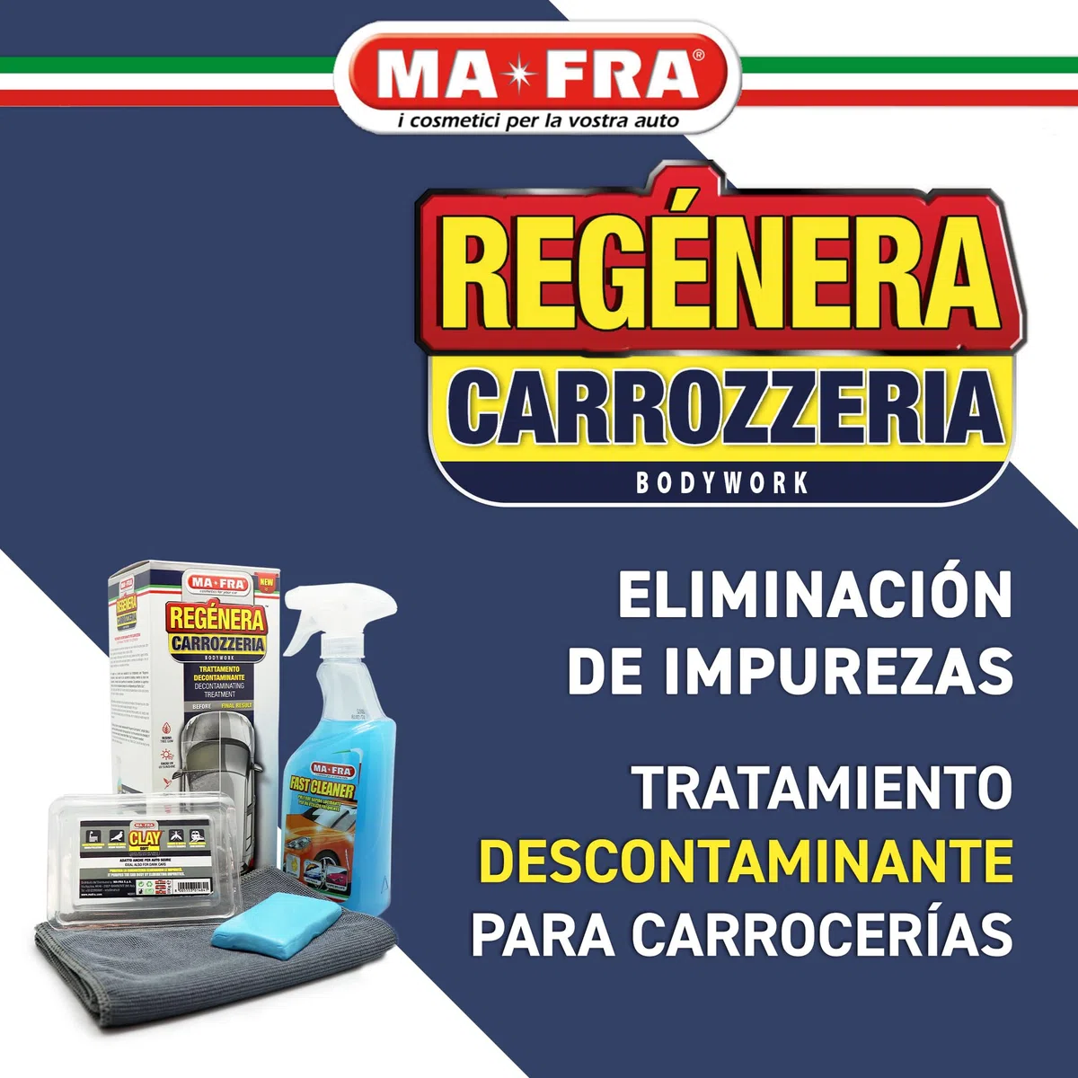 Mafra Kit Regénera, Tratamiento Completo para Carrocerías, de Coches y Motos