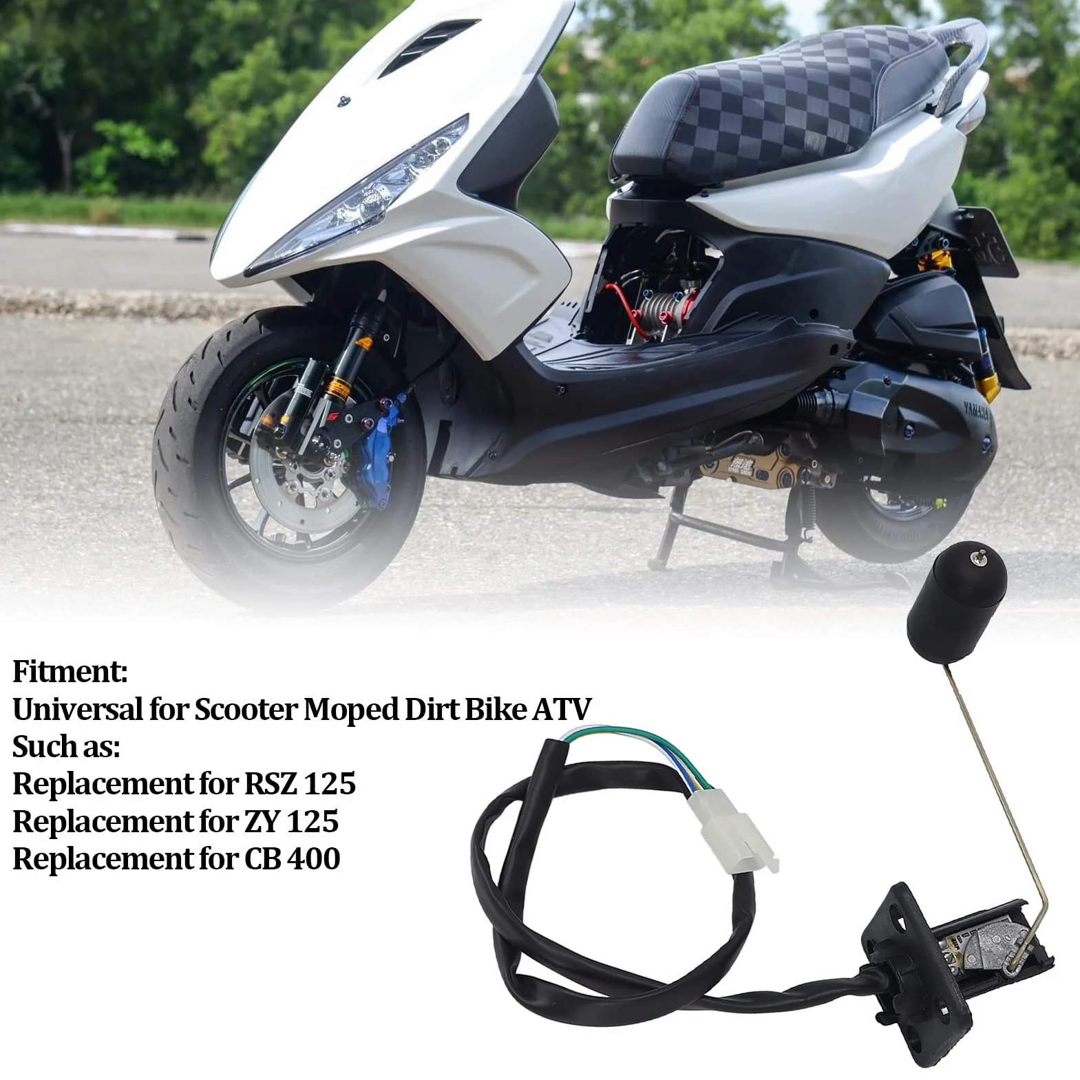 Universal Tanque De Combustible Unidad De Envío Sensor, Alamor Unidad De Sensor De Flotador del Nivel De La Gasolina del Combustible Kit del Sensor,Para RSZ 125 ZY 125