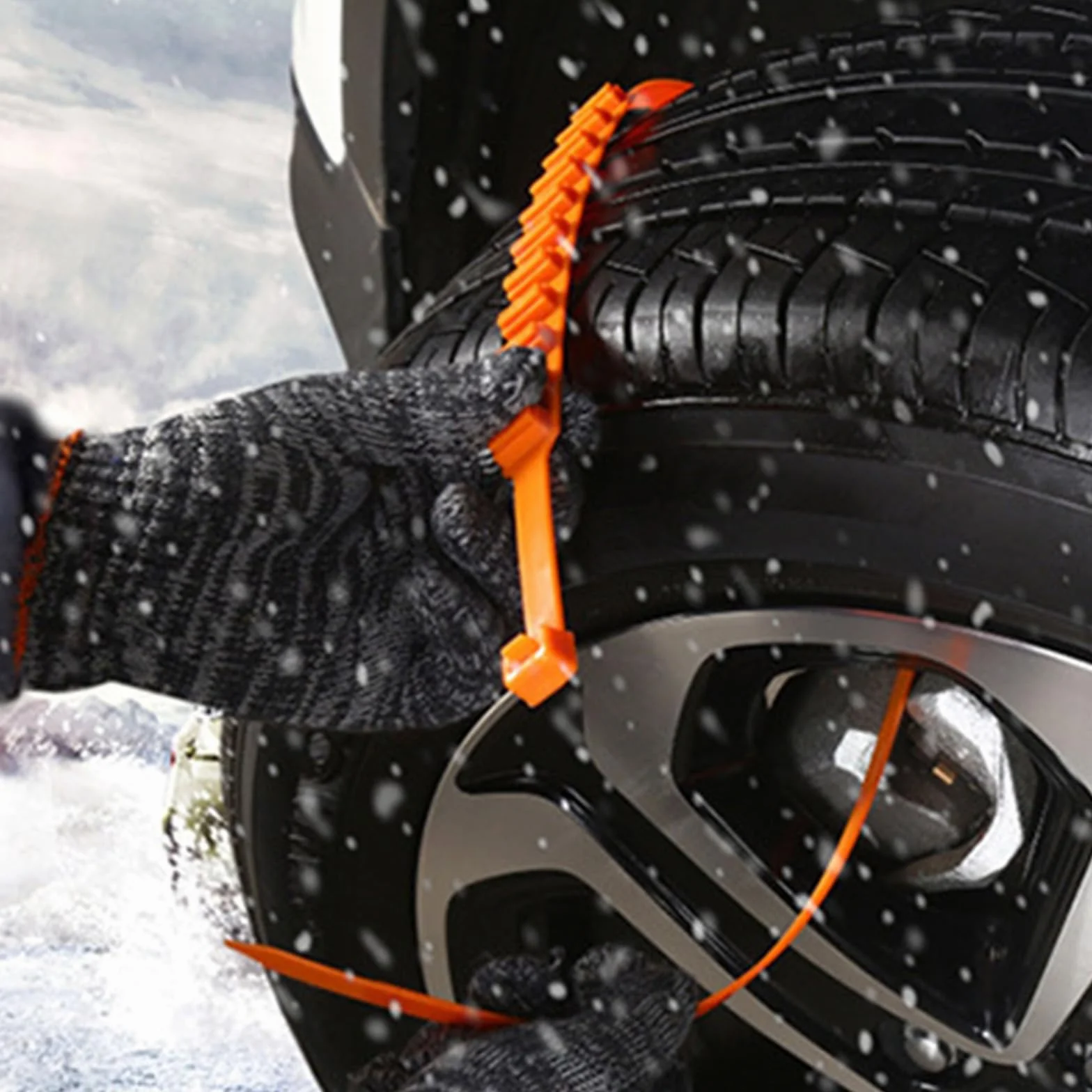 Cadenas de Nieve Antideslizantes para Coche - Tracción Universal para Neumáticos de SUV, Furgoneta y Otros Vehículos (10 Unidades)