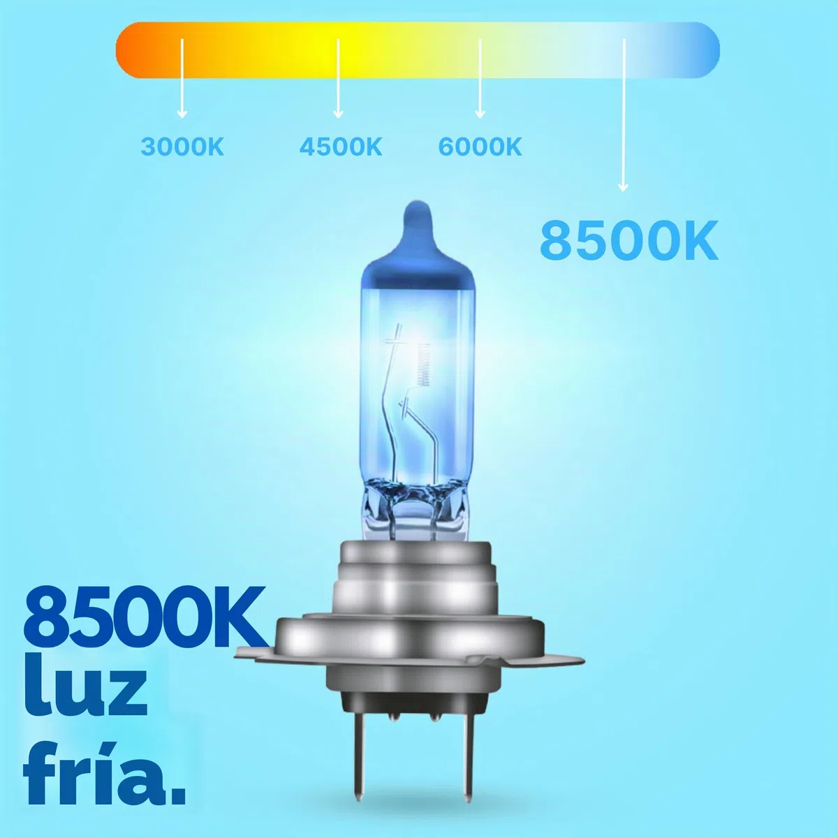 Juego de 2 bombillas H7 de xenón de Diamond Vision, 12 V, 55 W, luz muy blanca de 8500 K, muy duraderas, con certificación E, adaptación 100%, luz de cruce, luz de ráfagas, PX26D
