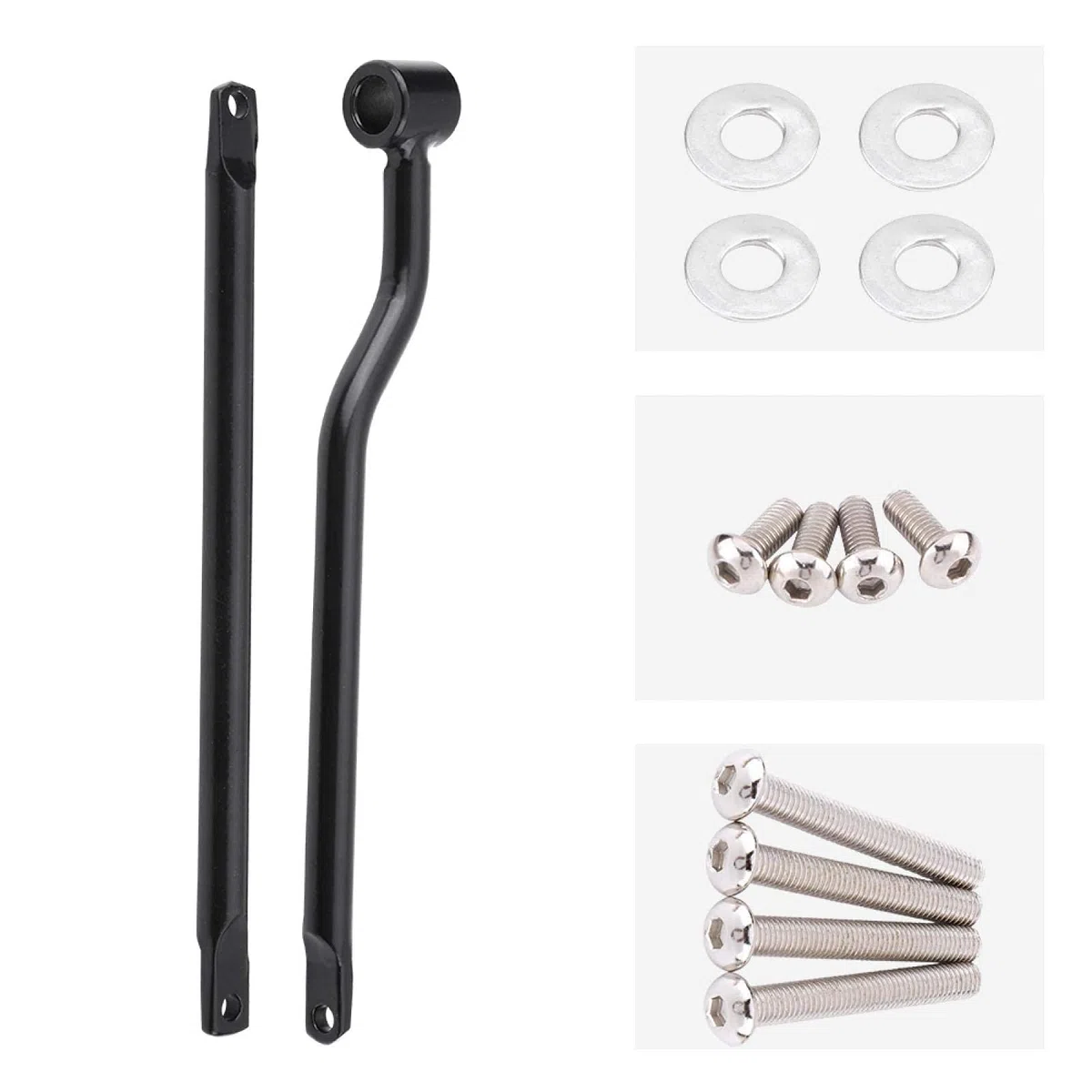Yosoo Kit de Barras de Soporte de Bolsa para Motocicleta, Barras de Soporte de Maleta, Soportes universales de Repuesto para reemplazo para reemplazo para Negro