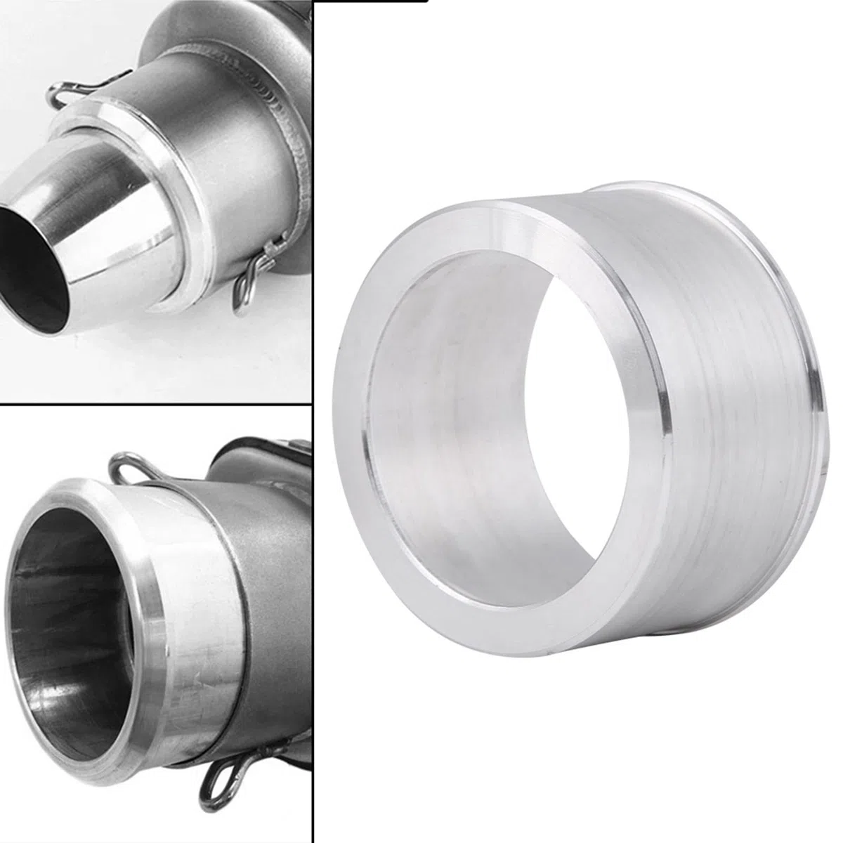 Adaptador Para Tubo De Escape De Motocicleta 60mm A 51mm Reductor Universal Con Acabado Pulido Espejo Y Fácil Instalación Compatible Con Sistemas De Escape Originales