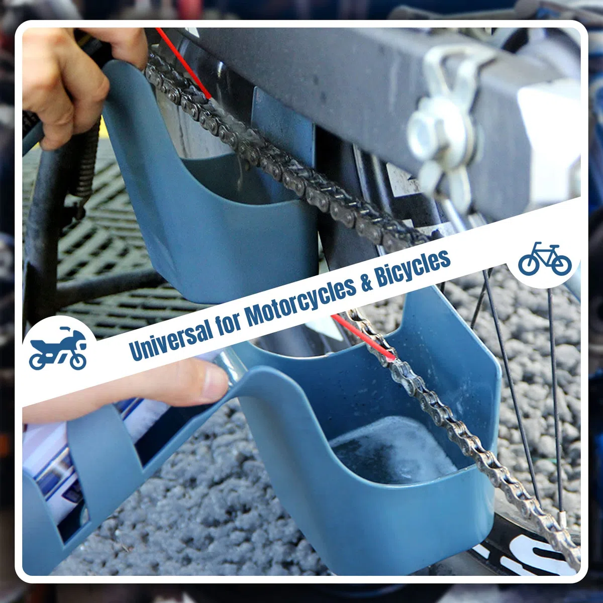 Towwoo Caja de Herramientas de Almacenamiento de Aceite Anti-Salpicaduras para Bicicleta Motocicleta Cadena Lavadora Herramientas, Aceite Recolección de Contaminación