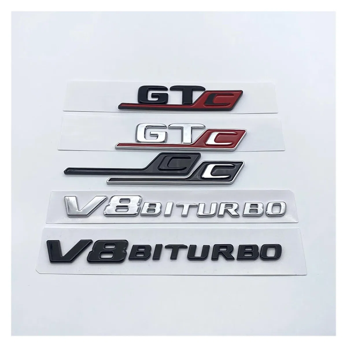 Calcomanía for Maletero Trasero de ABS 3D, Emblema, Insignia, Pegatina Apta for Mercedes AMG GT RSC GTR GTS GTC V8biturbo C190, Accesorios for Coche(Glossy Black GT)