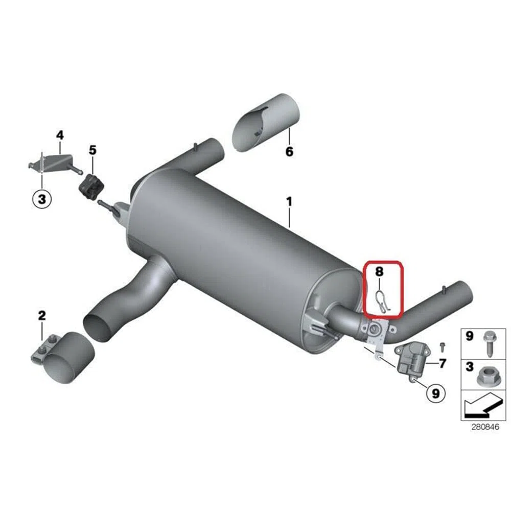 Compatible con BMW 1 2 3 4 5 6 7 Series X1 X2 X5 X6 Clip del actuador de la válvula de control de la aleta del sistema de escape para la fijación 18307620323
