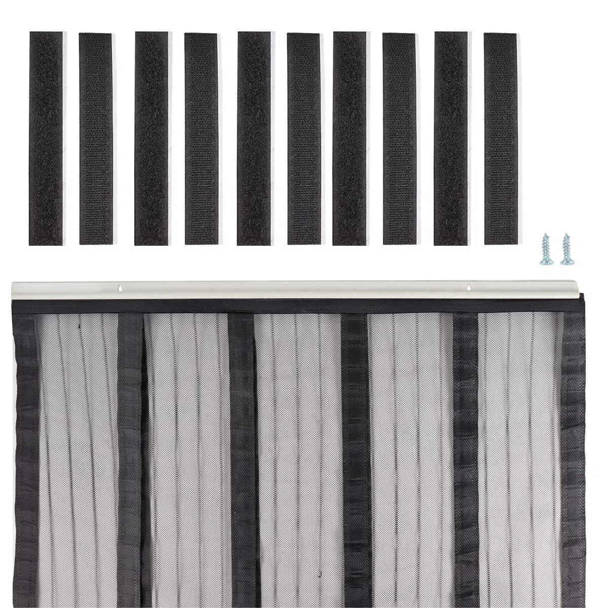 Mosquitera para Puerta con listón de Refuerzo (185 x 65 cm, Anchura y Longitud Ajustables)