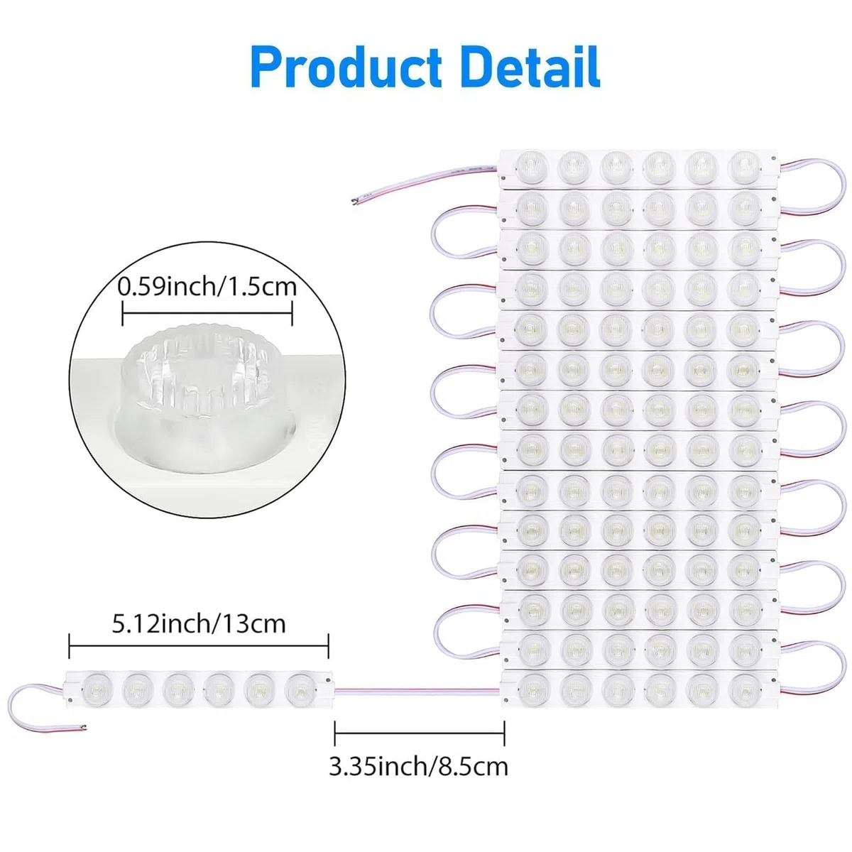Linkstyle Kit Luces LED Interior Coche, 90 Leds 12V Interior Luces Van de Techo de Techo para Furgoneta RV Remolque Barco Bus (15 Módulos, Blanco)