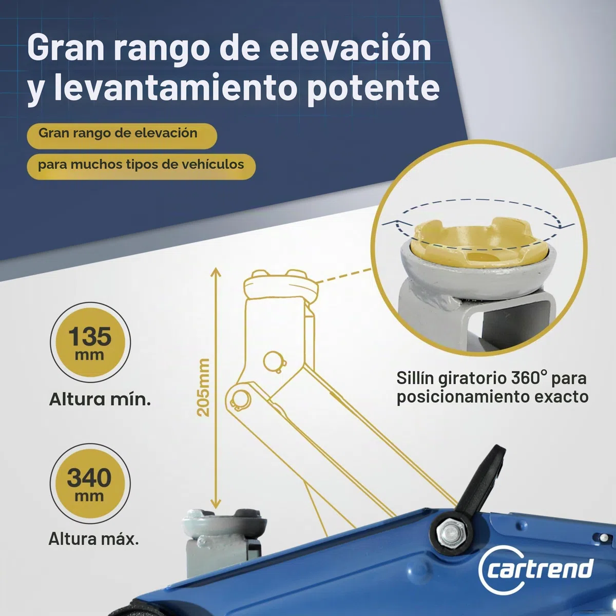 CARTREND 7740014 Gato hidráulico Rojo