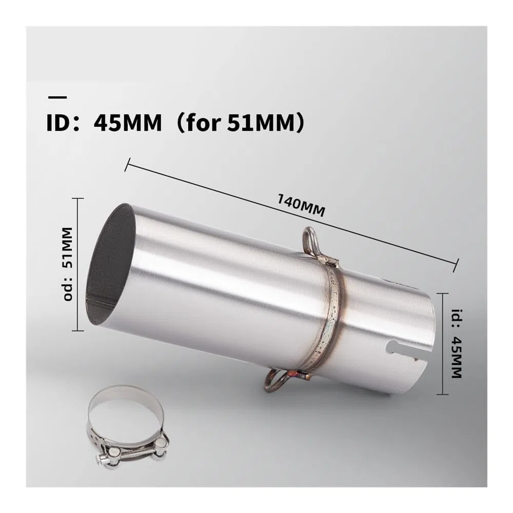 Tubo Silenciador Escape Tubo De Escape Modificado Motocicleta Adecuado Para Adaptador Para 28-45mm, Conexión Medio 51mm, Varios Tamaños S Pequeño
