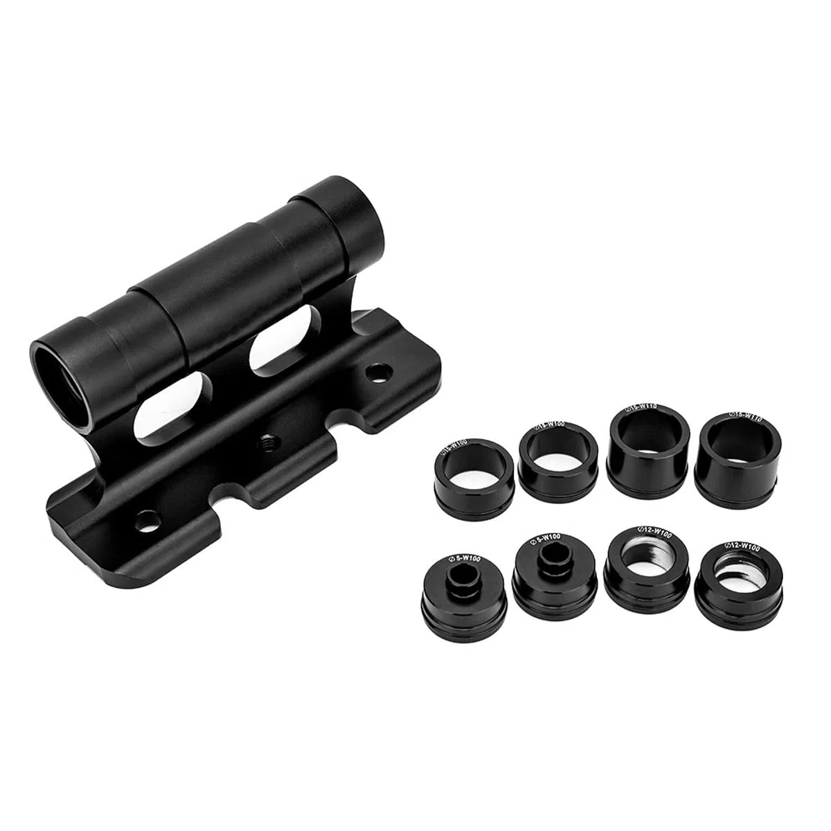 Portaequipajes de Eje pasante de liberación rápida para Horquilla de Bicicleta, portaequipajes de Techo para Coche, para Ejes pasantes de 5 x 100 mm, 12 x 100 mm, 15 x 100 mm y 15 x 110 mm.