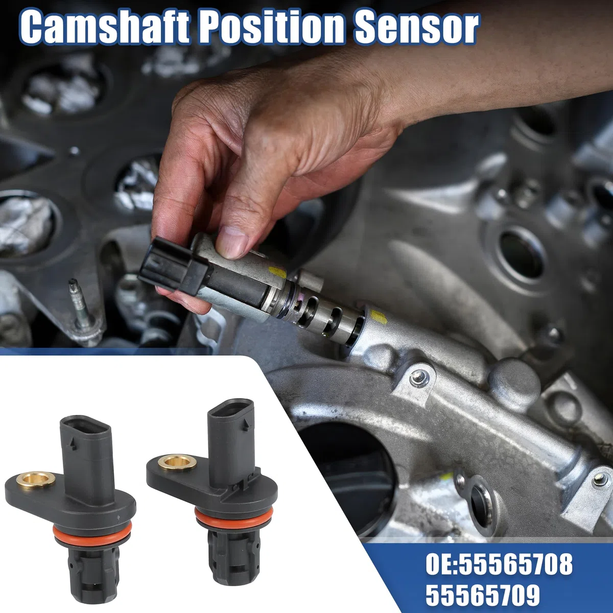 QUARKZMAN 2 Piezas Sensor De Levas Para Chevrolet Cruze 11-15 | Negro, Material Plástico/Metal, Oe 55565708/55565709, Para Chevrolet Aveo 09-11, Aveo5, Sonic 12-18, Para Pontiac G3 09-10
