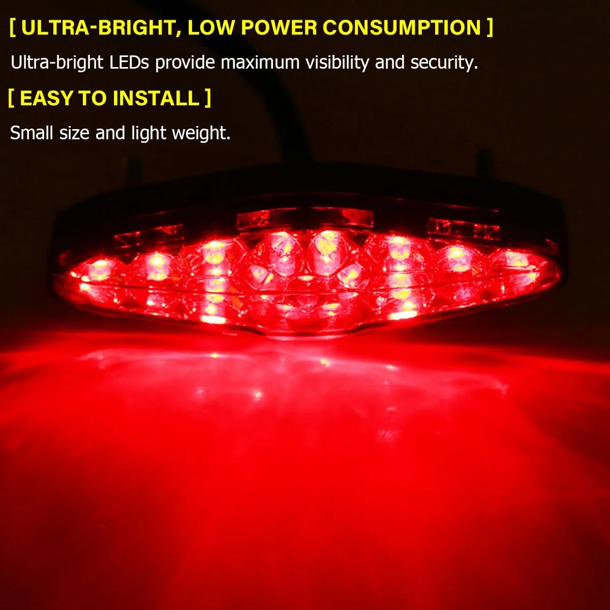 CGEAMDY Moto Luces Traseras Luces, Luces Traseras LED Motocicleta, Trasera Luz Trasera Atv, 15 LED Motocicleta Freno, Freno Lámpara Traseras Impermeable, Luz Trasera Motocicleta LED(Transparente)
