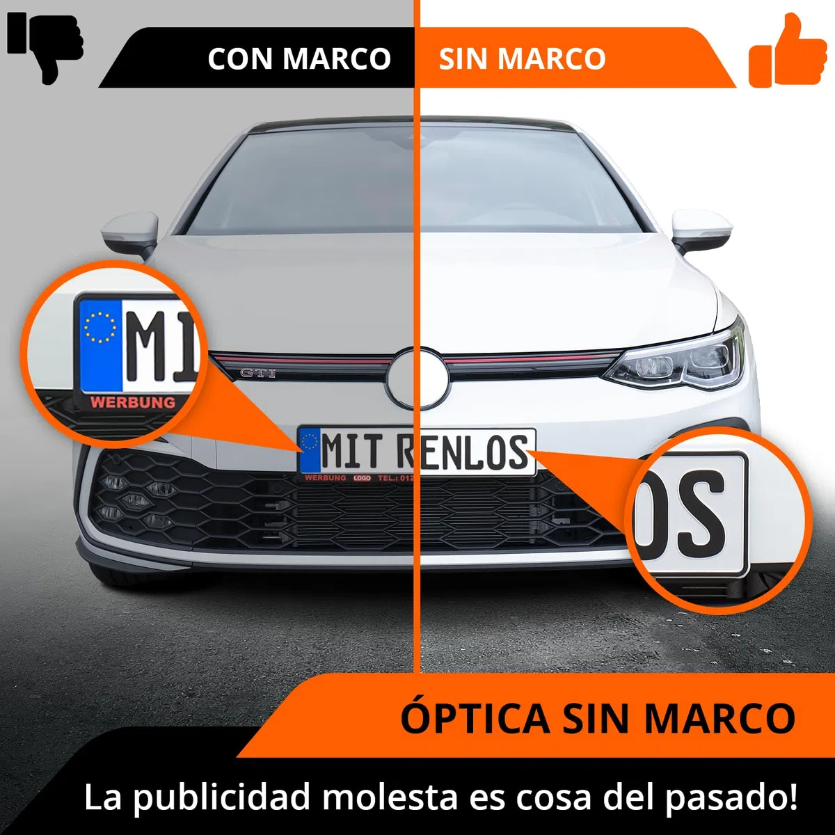 GENMAG® Portamatriculas Coche Invisible sin Marco [Super Fuerte & Universal] Soporte Matricula Coche | Porta Matriculas para Coches | Porta Matricula | Portamatriculas Moto Remolque y Coches