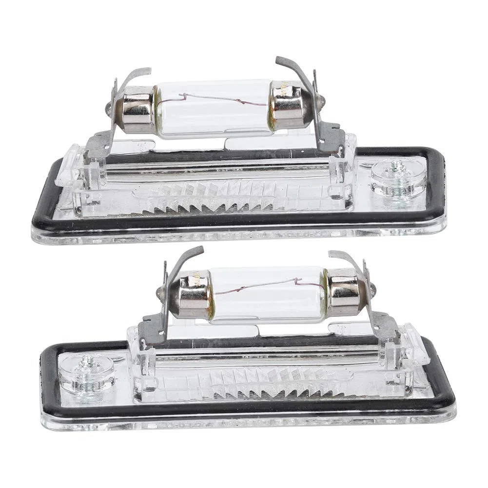 Qiilu Par de luces de matrícula 8E0807430A 8E0807430B para C6 D3 RS4 T7z394, Transparent