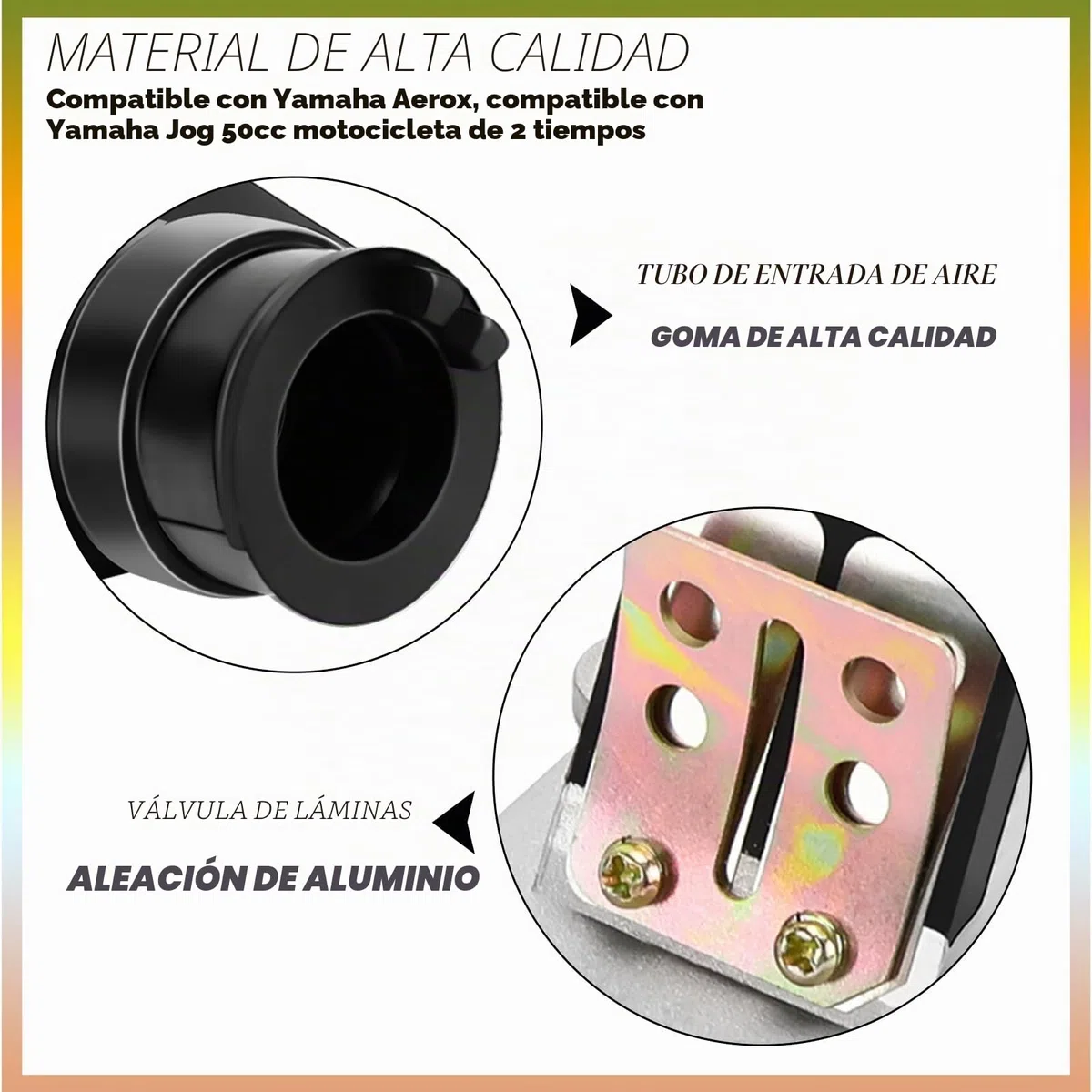 Bloque de válvulas de láminas con colector de admisión y juego de juntas para Yamaha Aerox para ciclomotor scooter de 2 tiempos Yamaha Jog 50cc
