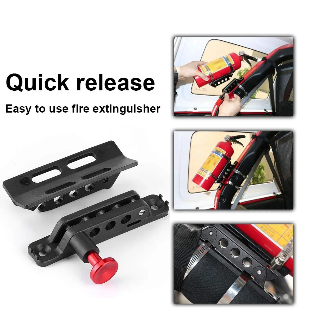 Práctico extintor de aluminio para montaje en nailon fiable para coche(red) ,Modificación del automóvil/modernización