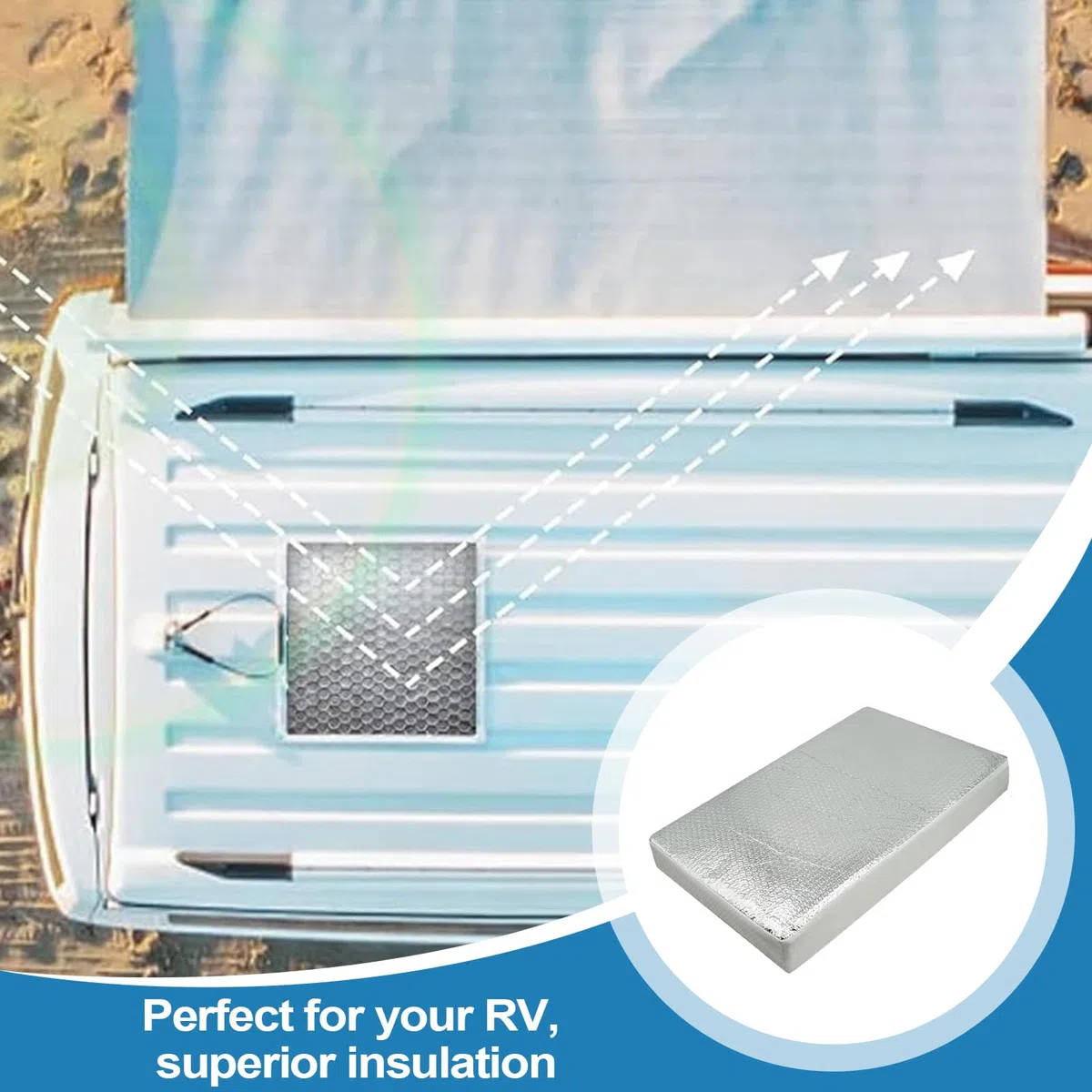 Cubierta para Claraboya De Autocaravana | Cubierta Impermeable Reflectante para Claraboya De Autocaravana - Accesorios Automotrices para Camping Invernal Y Días Cálidos En Viajes