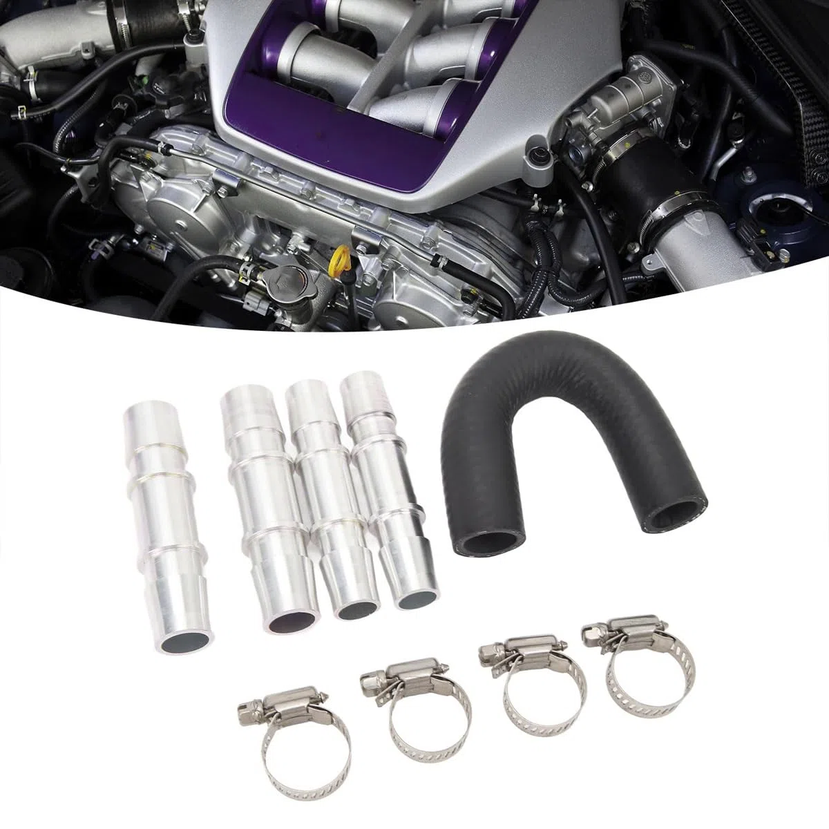 Alide Kit de derivación del núcleo del calentador del motor con conector de manguera de 5/8" a 3/4", aluminio 626-001, compatible con la mayoría de las mangueras de calentador comunes.