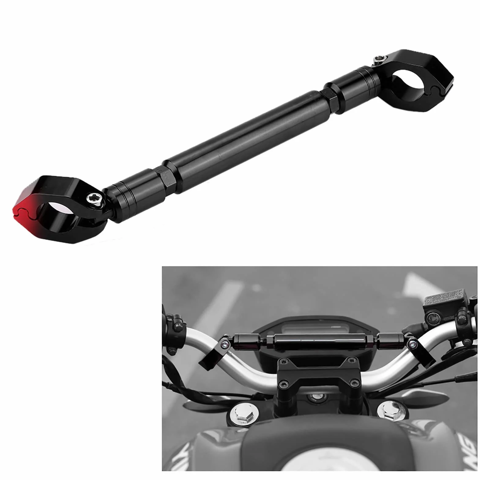 Barra de equilibrio universal Ymiko 22mm manillar moto aleación de aluminio negro