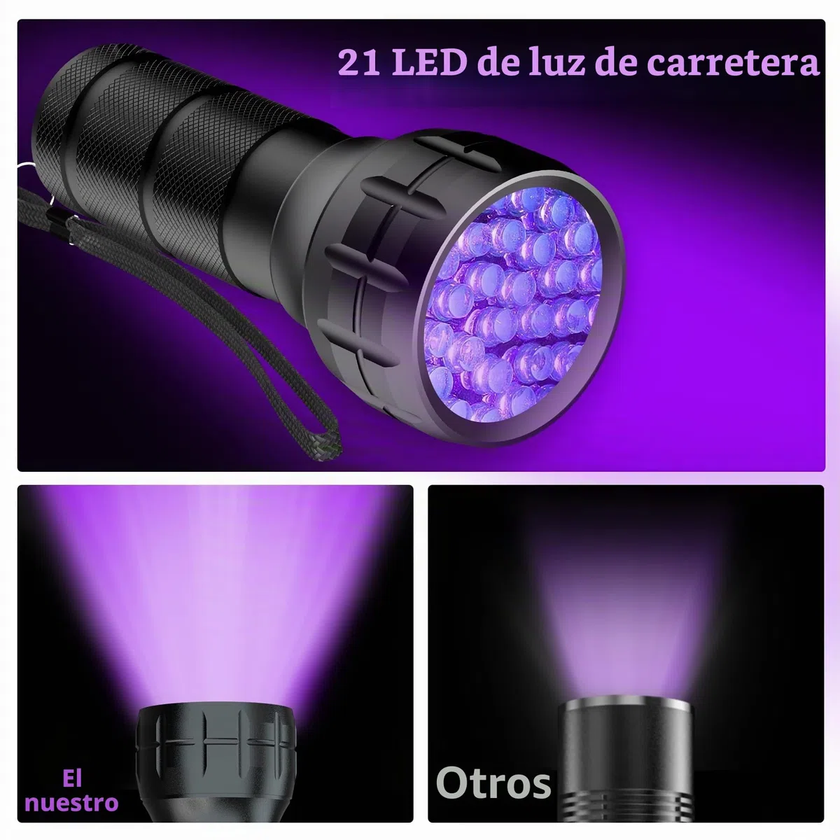 COSOOS - Herramienta y kit de detector de fugas de aire acondicionado, detector de fugas de aire acondicionado, luz UV para detección de fugas con colorante UV de aire acondicionado, detector de fugas