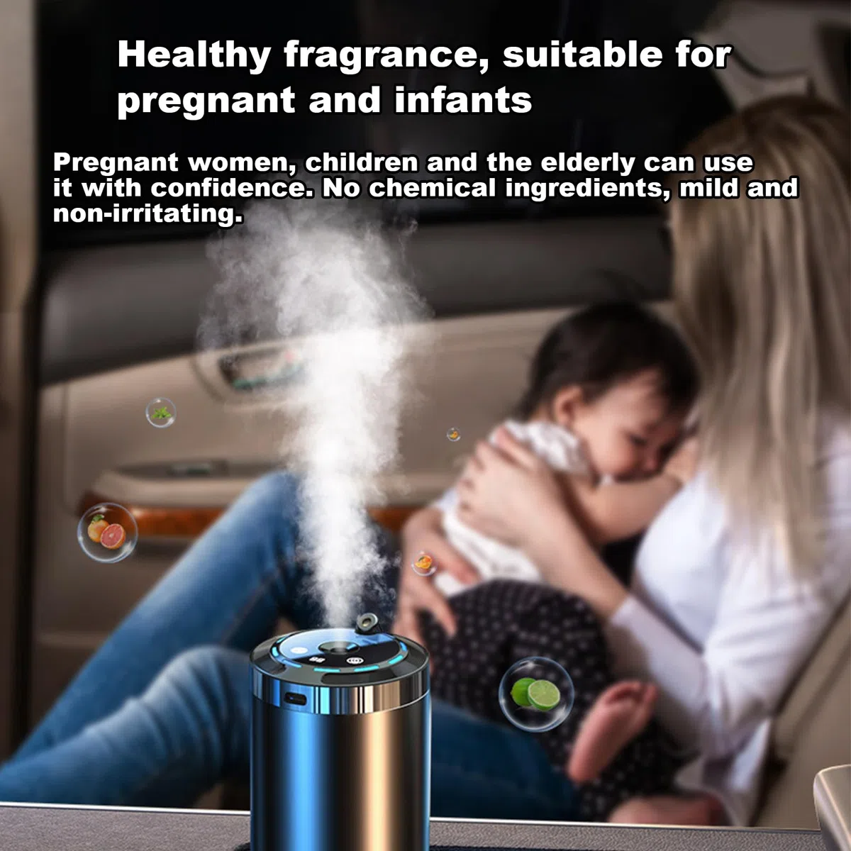 Teksome Humidificador de aromaterapia para coche | 5 modos humidificador difusor de aceite de esencia, eliminador de olores de coche, difusor ambientador para coche, hogar, oficina, habitación pequeña