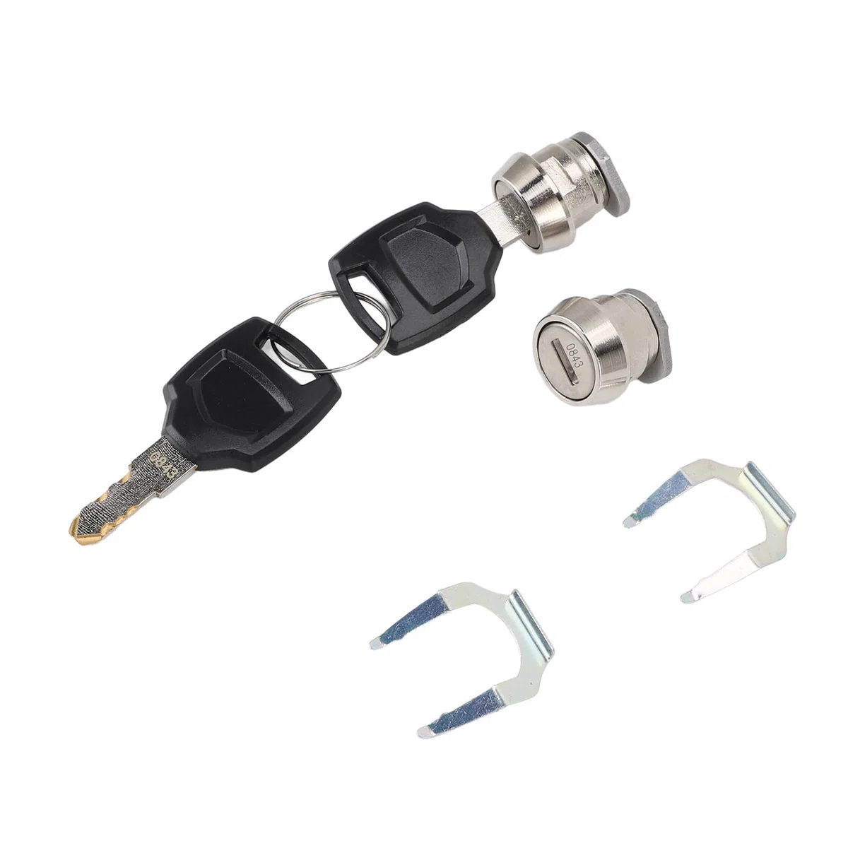 Tbest Juego de Llaves y Enchufes para Baúl de Motocicleta para Maletas de Equipaje Universales de 25 L y 100 L, Cerradura de Aleación de Aluminio con 2 Llaves 2 Cilindros, Fácil Instalación