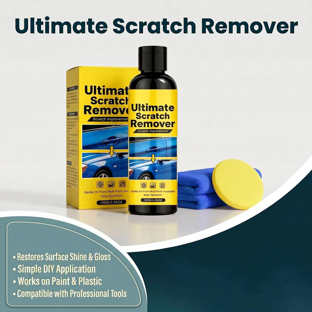 Nano Scratch Remover Car Scratch Paste, Ultimate Scratch Remover Paste for Light Scuffs, Swirl Marks and Glossy Paint Care (1ps)