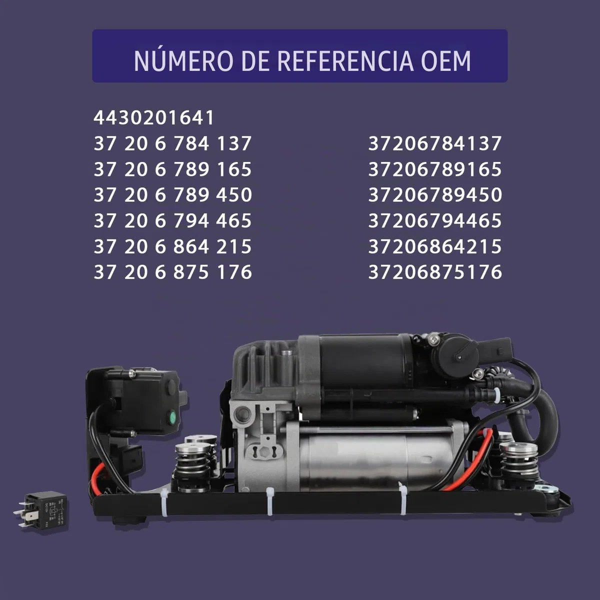 Válvula Solenoide de Bomba de Compresor de Suspensión Neumática Compatible con Serie 5 Gran Turismo 2009-2016, Serie 5 Touring 2009,Serie 7 2008-2015, Reemplazo para 37206789450