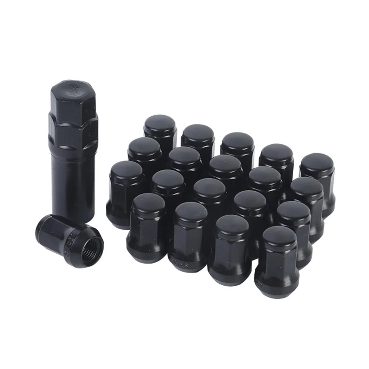 Yizhet Tuercas de Rueda M12 x 1,25, 20 Piezas Tuercas de Rueda para Autos con Cónica Cono 60°, HEX19, compatible con Nissan, Subaru, Lada, Suzuki, Negro