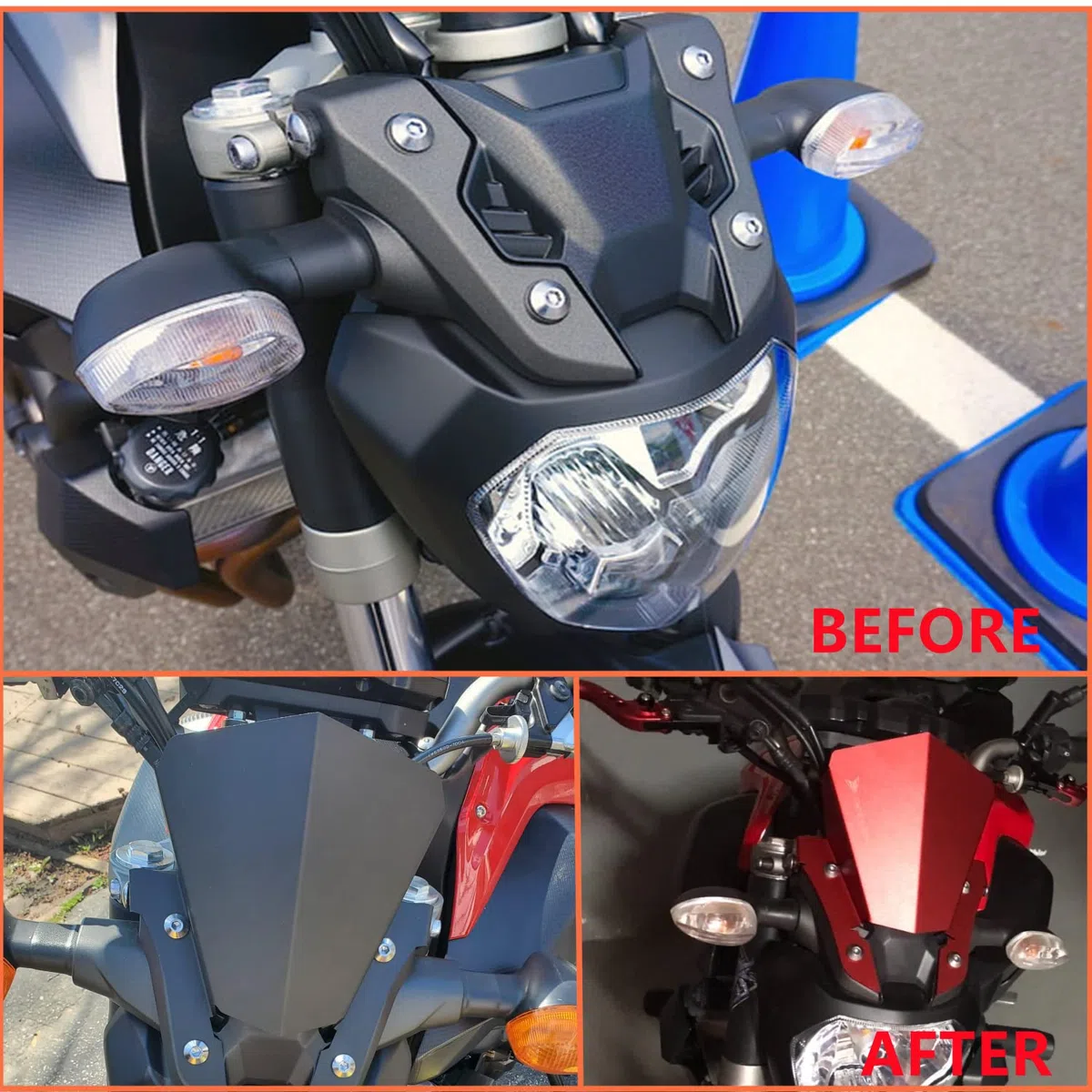Parabrisas de Aluminio CNC Motocicleta Parabrisas Parabrisas para Yama' MT-07 FZ-07 FZ-7 2013 2014 2015 2016 2017