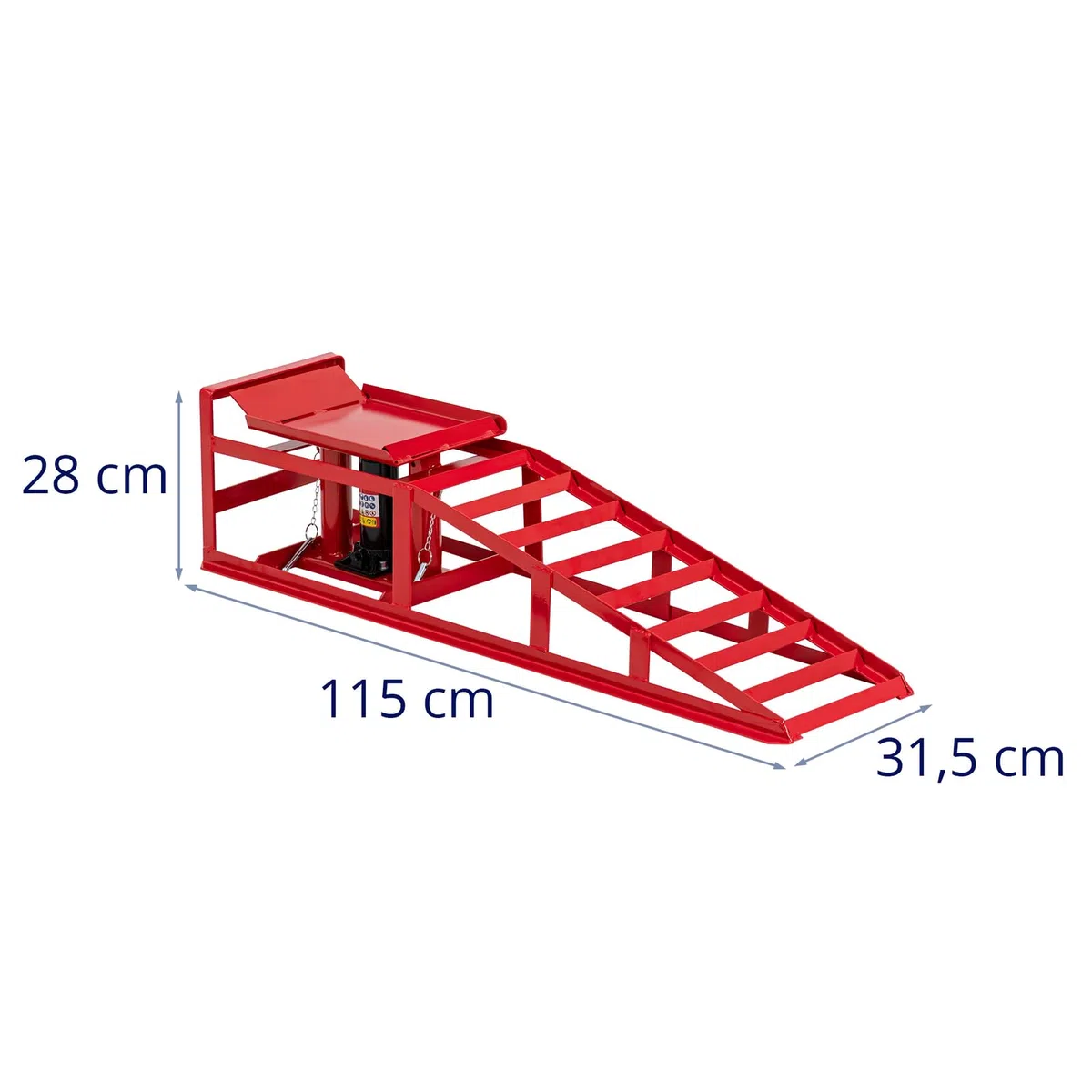 MSW 2 Rampas de Acceso Hidráulicas hasta 2000 kg con 265 mm Altura de 235 a 325 mm Rampa de Acceso hidráulica Rampa de Carga Rampa para Coches Rampa Regulable en Altura