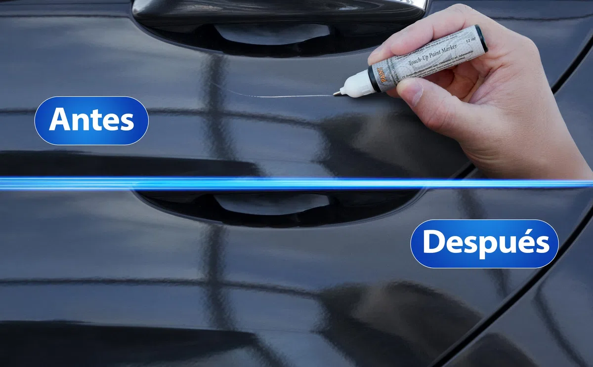 Reparador de Arañazos para Coche, Lápiz de Retoque para Automóvil, Bolígrafo Reparaarañazos, Rotulador de Reparación, 2 Piezas de Pintura de Retoque Peugeot con Base + Laca. (EZW GRIS HIERRO)