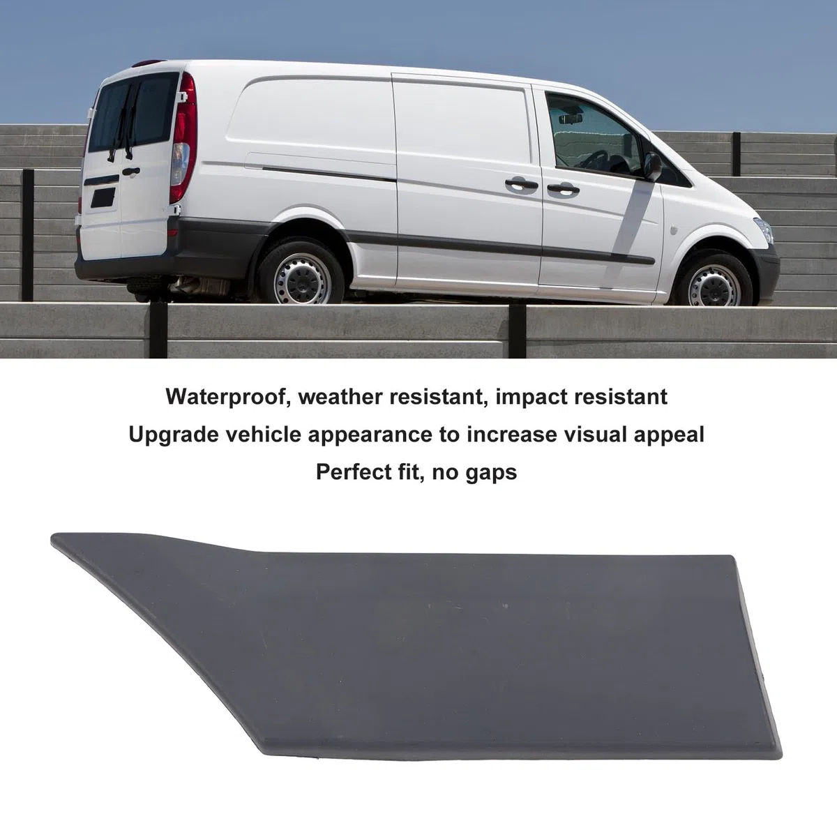 Moldura Protectora Impermeable para Puerta Trasera para Vito W639 2003-2014 con Ajuste sin Costuras, Material ABS, Instalación de Reemplazo Directo (Derecha: 6396902862)