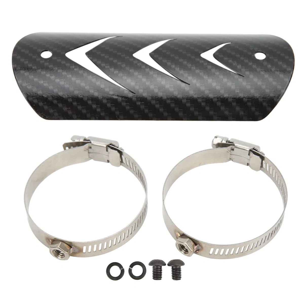 Cubierta de Protección Térmica contra el Calor de Escape de Motocicleta Protector Universal de Acero Inoxidable (Estilo de fibra de carbono)