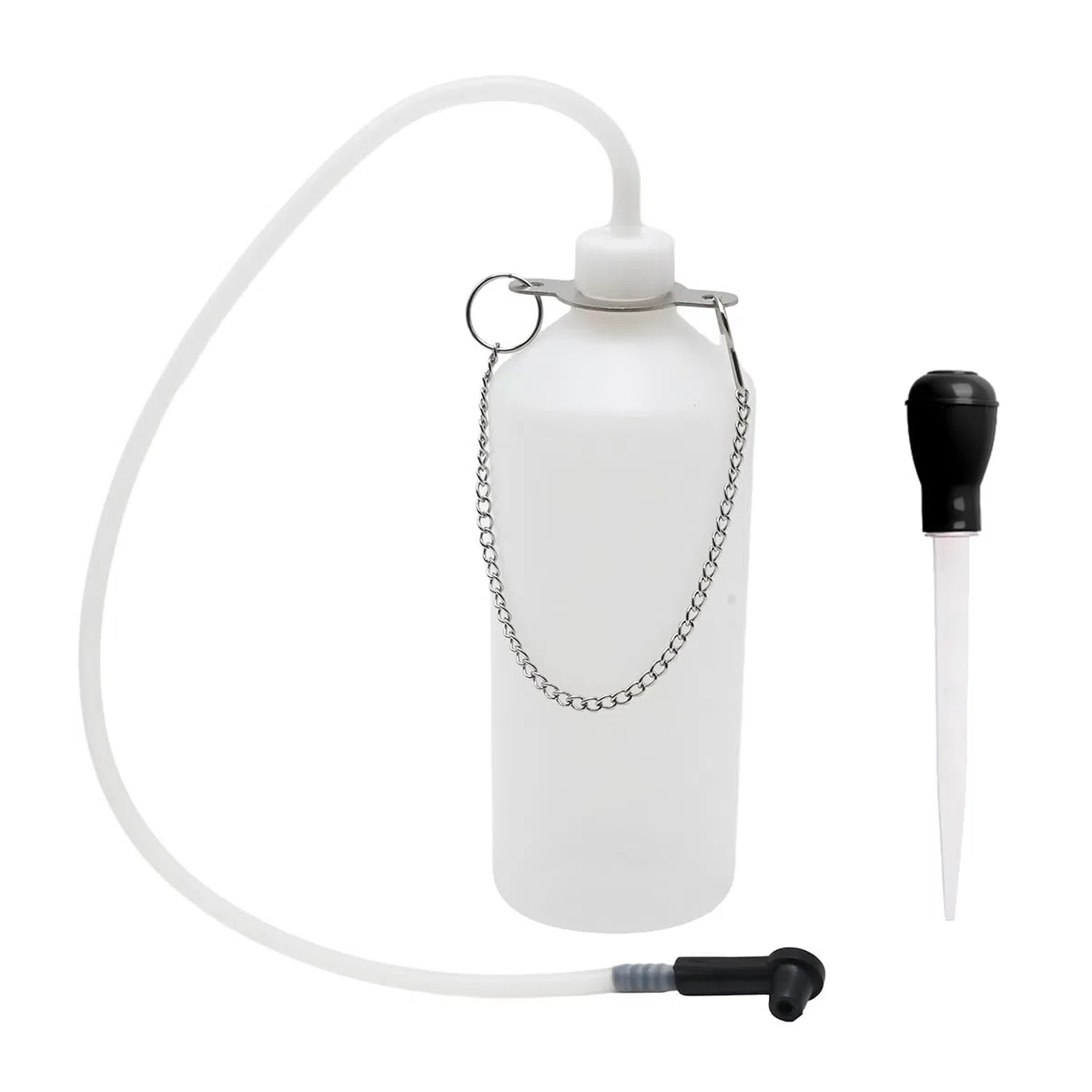 Cerioll Serbatoio Liquido Dei Freni 1L, Sfiato per Freni, Spurgo Freno Bottiglia, Genérico Bomba Extractora De Líquido De Frenos, Bomba De Purga De Frenos, con Manguera De 65 cm Y Adaptador De Goma