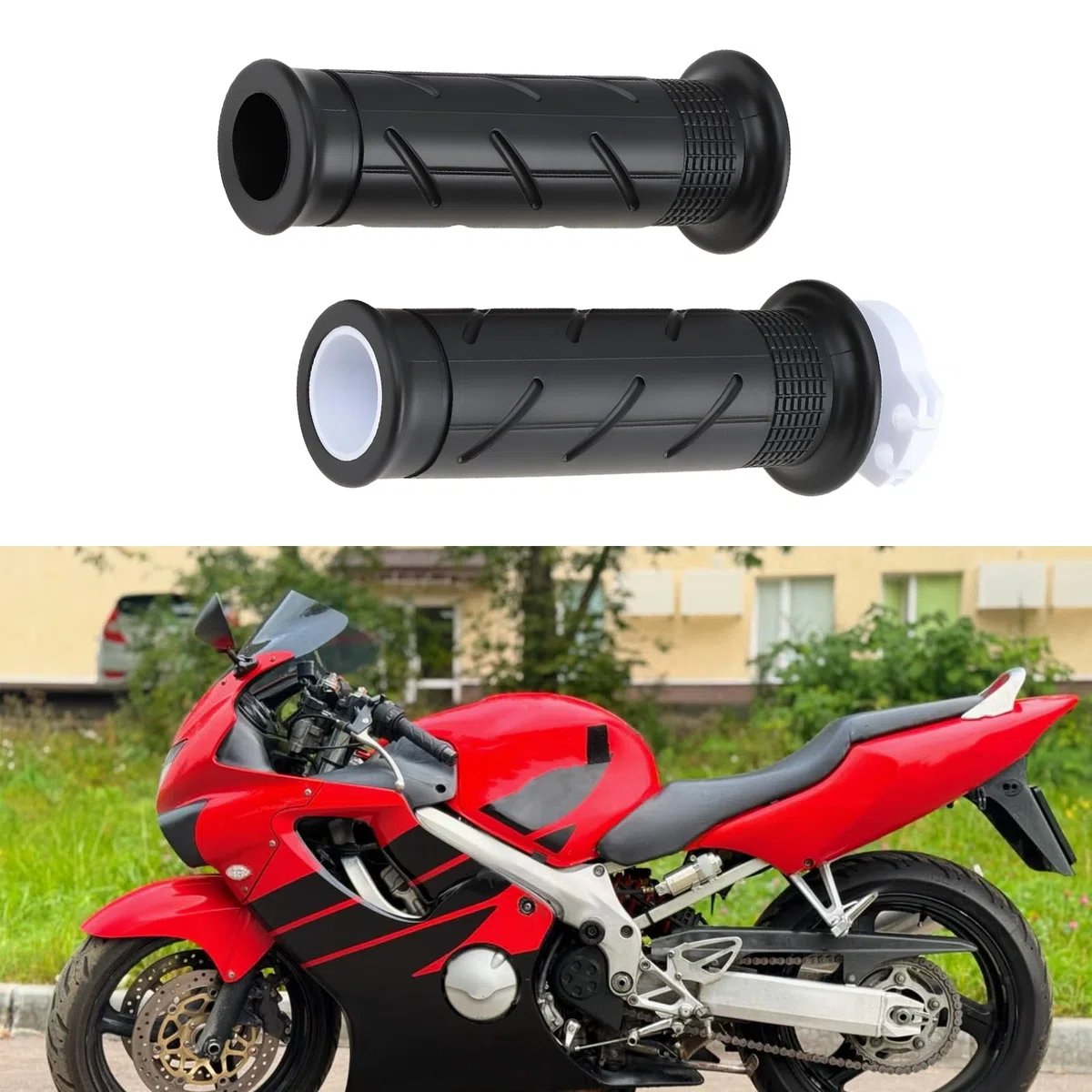 OTOTEC 1 Par de Puños para Manillar de Motocicleta de 22 Mm con Posiciones de Montaje de Cable Compatible con Honda CBR600F CBR600RR CBR1000RR