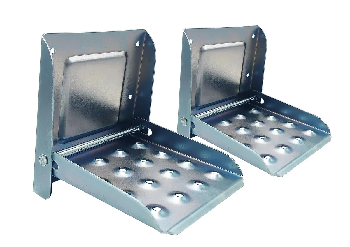 PACK DE 2 UNIDADES ESCALERA ESTRIBO PELDAÑO ACERO CINCADO PARA CAMIÓN, REMOLQUE, SEMIRREMOLQUE, FURGÓN, 4x4, CARAVANAS