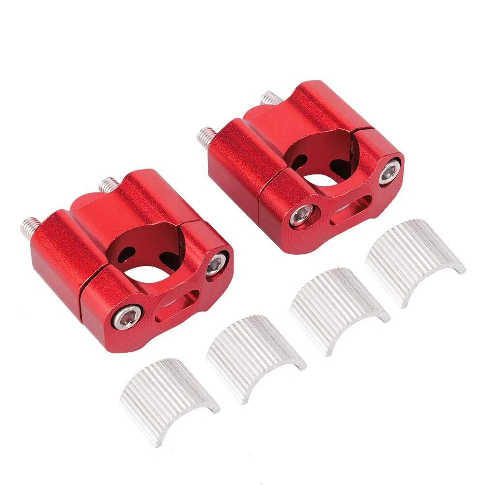 Elevador de eslabones de motocicleta, Par 22 mm / 28 mm Elevador de manillar de motocicleta con aleación de aluminio CNC(Rojo)